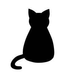 猫のシルエット　前向き　正面