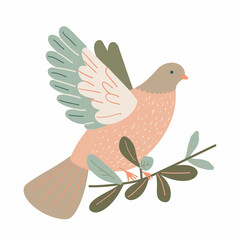 Obraz premium illustration of a bird on branch