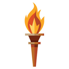 torch with flame on white