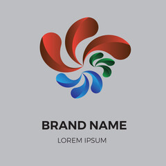 The logo is in the form of a liquid drop with a combination of three colors