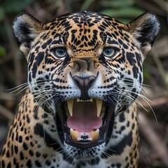 Ferocious Jaguar Roaring