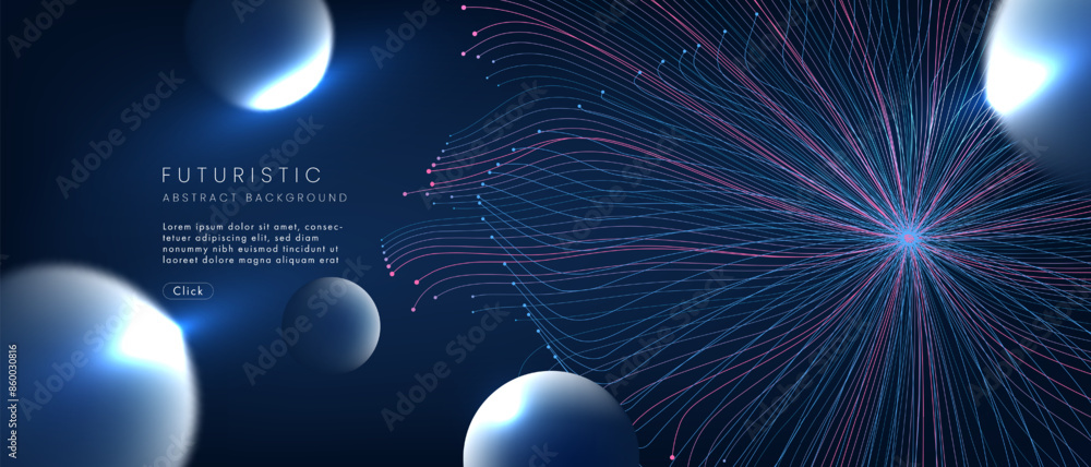 Aufkleber futuristic technology abstract background. abstract futuristic curve digital line design.modern futu