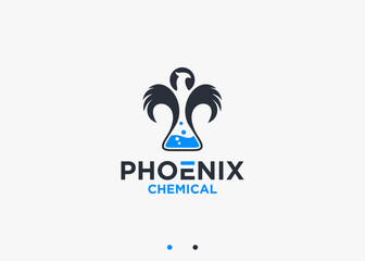 Fototapeta premium lab phoenix logo design vector silhouette illustration