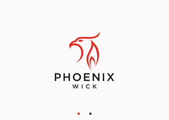 Fototapeta premium phoenix with candles logo design vector silhouette illustration