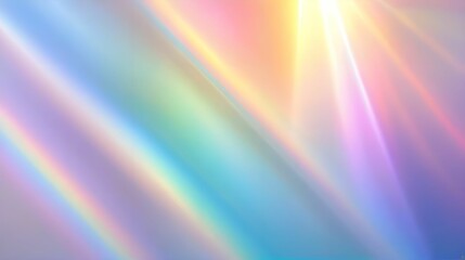 Obraz premium abstract prism light rainbow reflection background with vibrant holographic pastel colors, creating stunning and dreamy visual effect, digital art, fashion design, shiny flare glossy texture