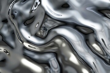 Shiny Metal Waves. Abstract liquid metal texture background