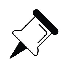 push pin icon with white background vector stock illustration