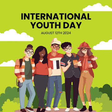 Green and Brown Illustration International Youth Day 