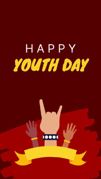 red yellow happy youth day 
