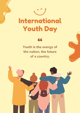 Yellow Minimalist International Youth Day Poster 