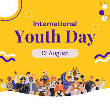 Yellow and Purple Illustrative International Youth Day 