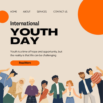 White Orange Minimalist International Youth Day 