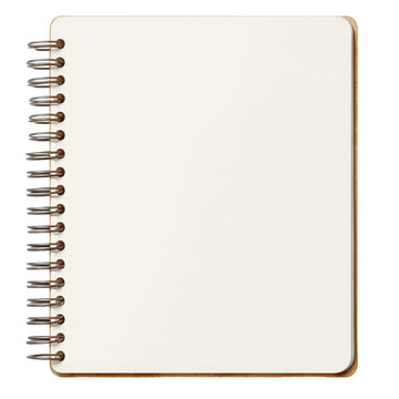 Blank spiral notebook in simple cartoon style for nursery decoration clipart on transparent background