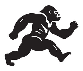 Gorillas silhouettes vector illustration: Elegant vector graphics showcasing the silhouettes of gorillas. © Silhouette designer