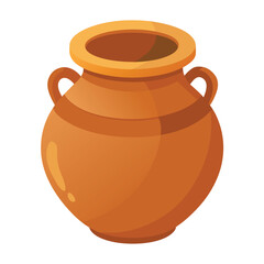 Clay pot  on a white background