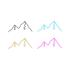 HIGH MOUNTAINS RESORT PEAK ADVENTURE TRAVEL SIGN SYMBOL CLIPART LOGO