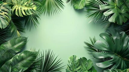 Jungle green leaves isolated 
