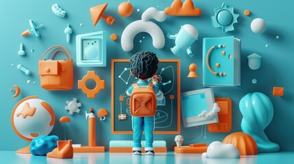 Characters The blackboard background is light blue-gray.