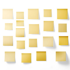 Isolated picture of a yellow post-it note on a wall transparent background png