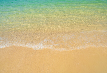 Beautiful horizon Landscape summer panorama front view point tropical sea beach white sand clean and blue sky background calm Nature ocean Beautiful  wave water travel at Sai Kaew Beach thailand