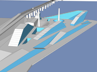 abstract 3d architecture vector illustration