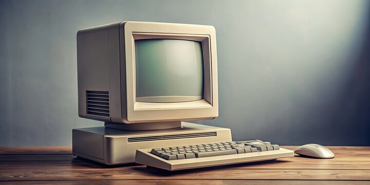 Vintage computer from the early 90s with a retro design, retro, technology, computer, Macintosh, desktop, classic, old, nostalgia