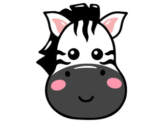 Zebra Animal Head Cartoon Illustration
