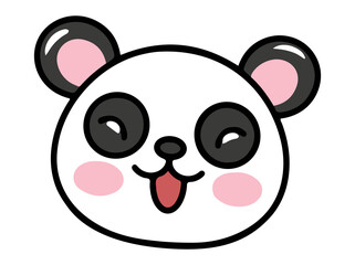 Panda Animal Head Cartoon Illustration