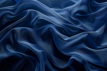 Obraz premium Artistic image of flowing navy blue fabric, creating a soft and elegant composition