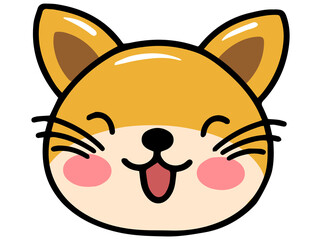 Cat Animal Head Cartoon Illustration