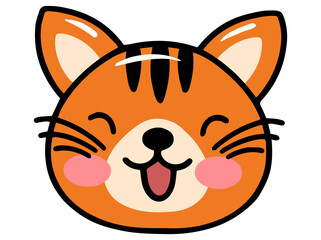 Tiger Animal Head Cartoon Illustration