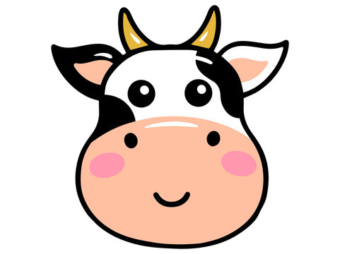 recommend clip art: Cow Animal Head Cartoon Illustration