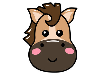 Horse Animal Head Cartoon Illustration