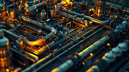 A close up of pipes and valves.