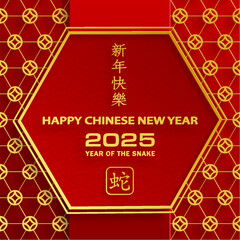 Happy Chinese new year 2025 Zodiac sign, year of the Snake