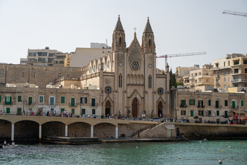 Aerial landscapes over Valletta, Malta 