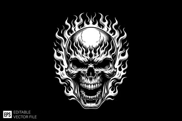Fototapeta premium Evil Skull head vector illustration design templates