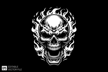 Fototapeta premium Evil Skull head vector illustration design templates