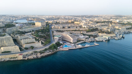 Obraz premium Aerial landscapes over Valletta, Malta 