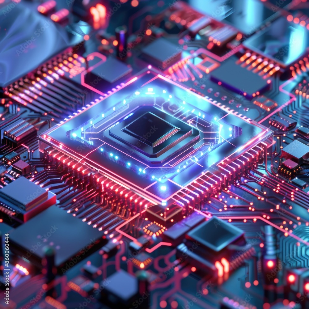 Leinwandbilder a detailed view of a computer motherboard with various components and circuitry