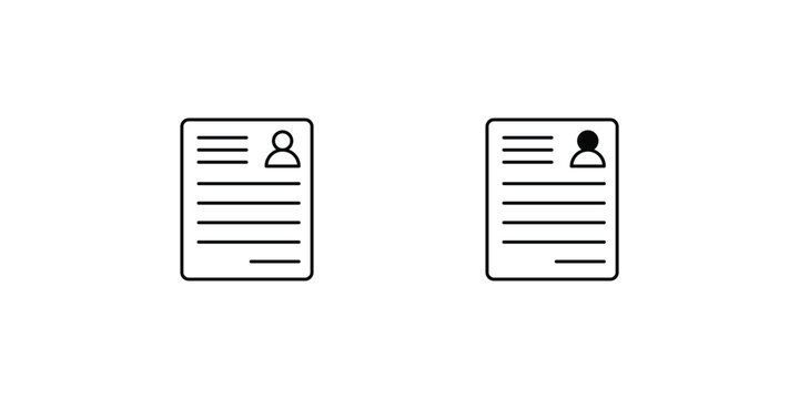 cv icon with white background vector stock illustration