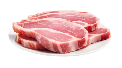 Beef steak served in plate on white isolated on clear png background and transparent background. food drink and dessert concept for cafe and restaurent, AI generative.