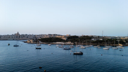 Fototapeta premium Aerial landscapes over Valletta, Malta 
