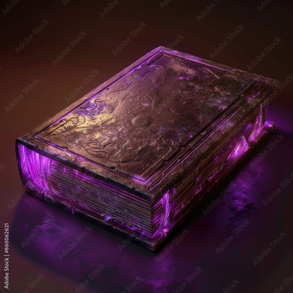 Poster a purple book sits on a table, ready to be read or displayed
