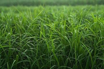 Fototapeta premium Lush Green Grass. Natural Texture Background