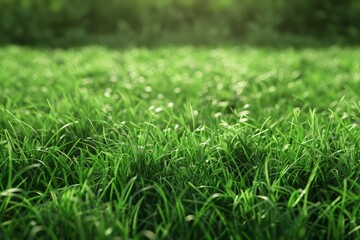 Fototapeta premium Vibrant Green Grass Under the Sunlight. Natural Texture Theme