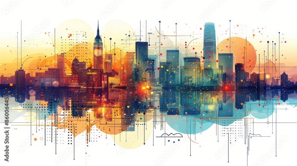 Aufkleber city official using data-driven insights for improving public services.