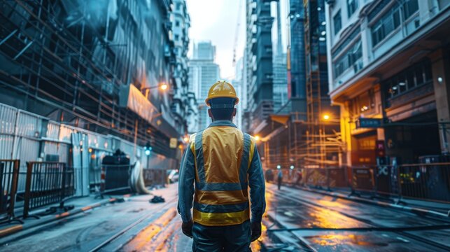 AI-Based Predictive Maintenance for Infrastructure: Technicians using advanced AI tools to predict and prevent infrastructure breakdowns in a smart city setting.