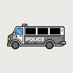 Police car cartoon vector icon illustration