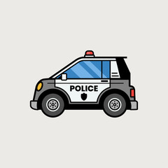 Fototapeta premium Police car cartoon vector icon illustration